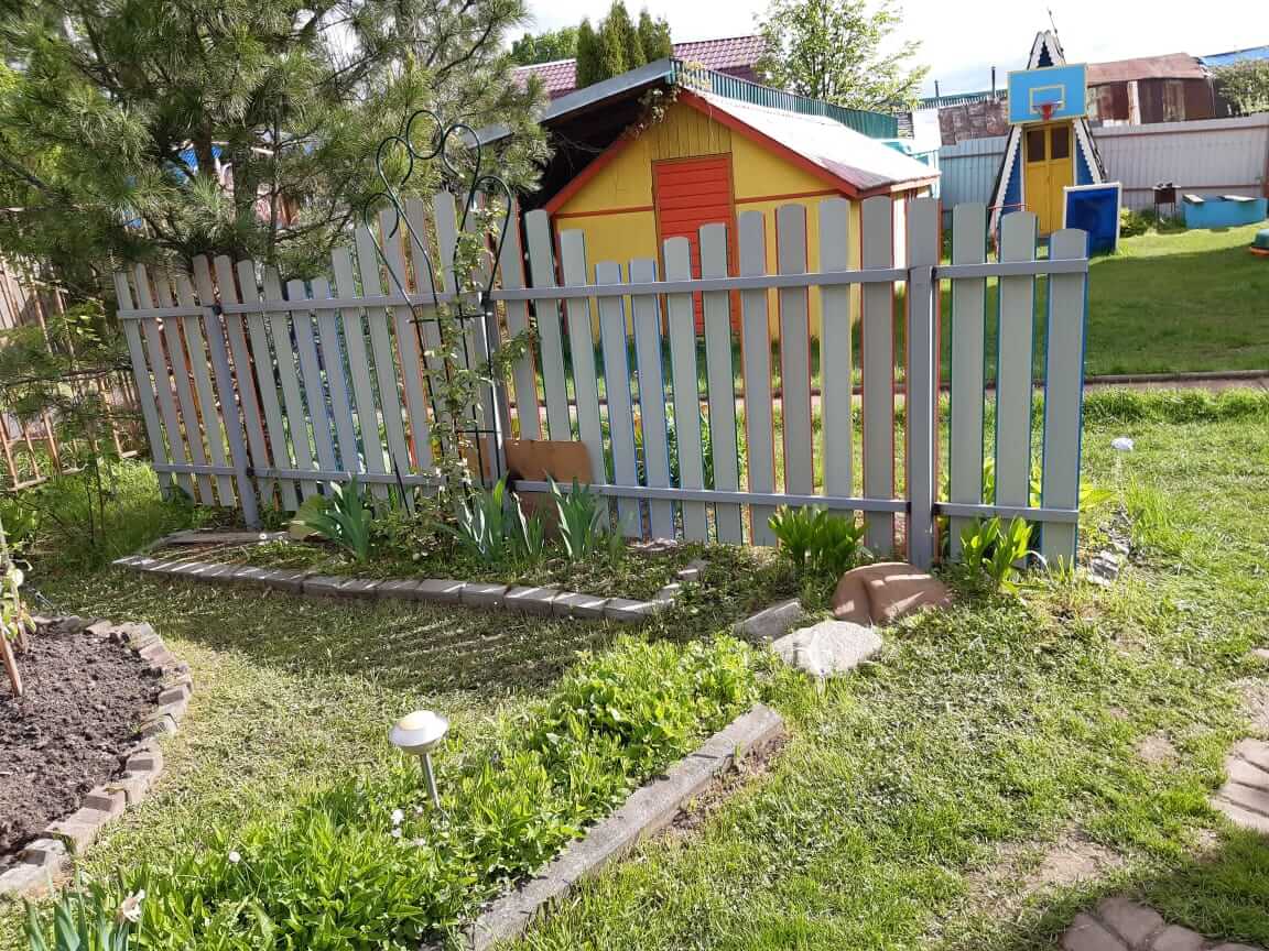 забор из разноцветного штакетника односторонний фото3 в Мурманске