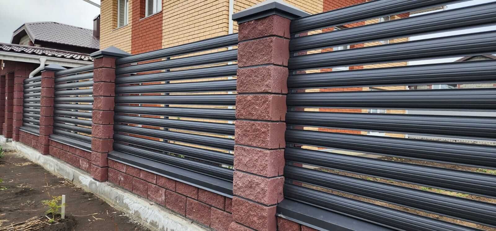 Забор-ранчо из штакетника 21м RAL7024/7024 Серый Графит МАТТЕ двусторонний в Мурманске