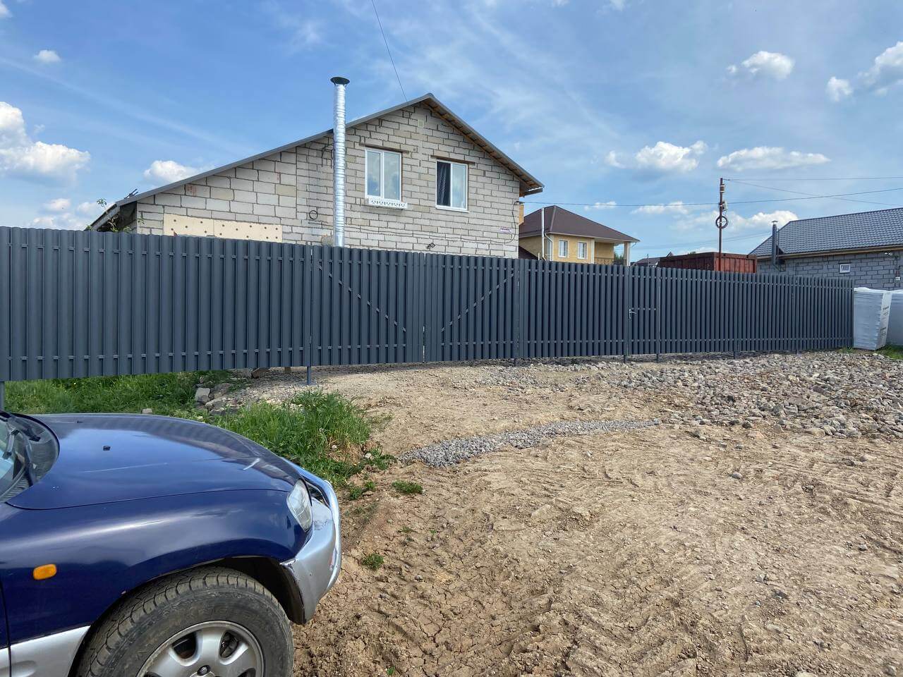 Забор из евроштакетника 16м RAL7024 Серый Графит фото 5 в Мурманске